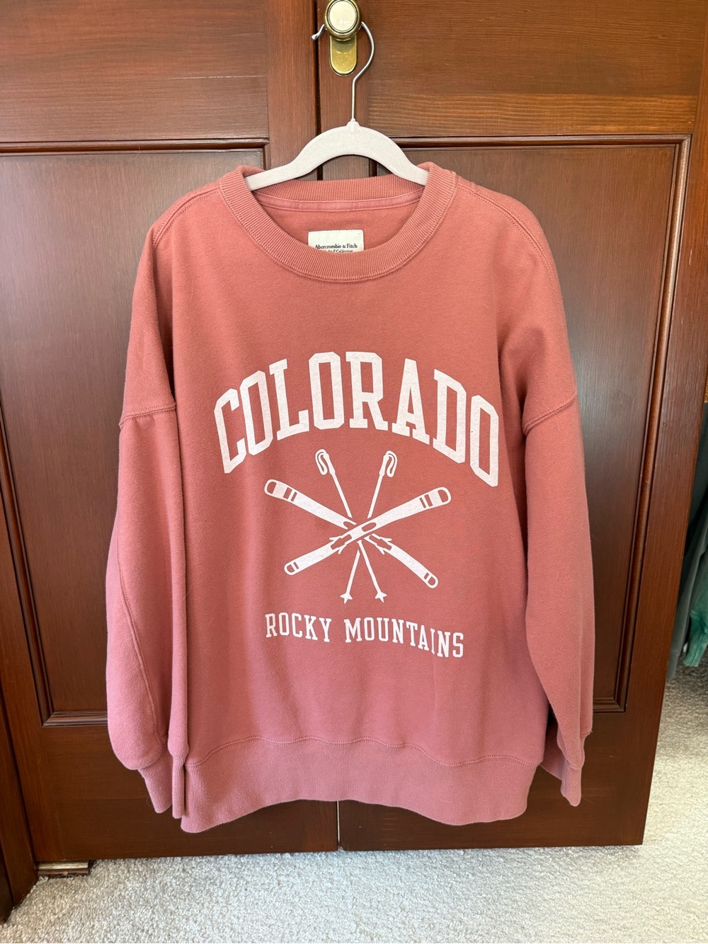 Abercrombie & Fitch Rose Crewneck Sweatshirt with Colorado Graphic